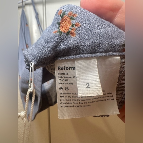 NWT Reformation Catania Bralette Top in Blue Size 2 - Picture 8 of 8